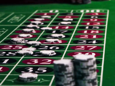 Betting Chips  on Roulette Table