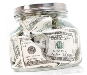 Budget jar of money
